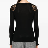 Ermanno Scervino Lace Wool Sweater - Black