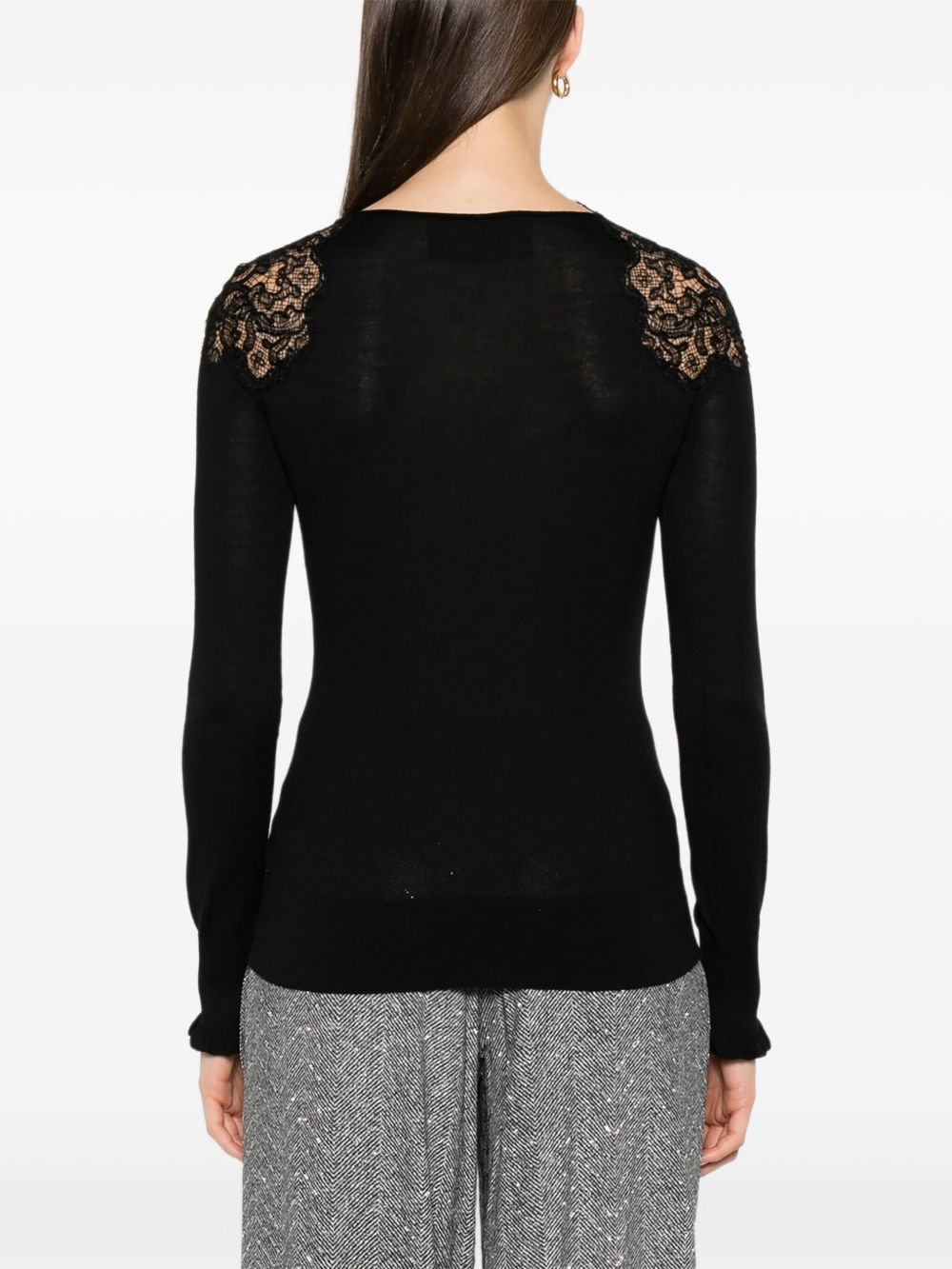 Ermanno Scervino Lace Wool Sweater - Black