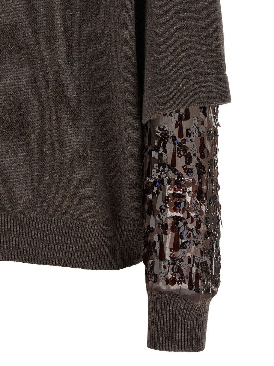 Brunello Cucinelli Cashmere V-necked Sweater - Brown