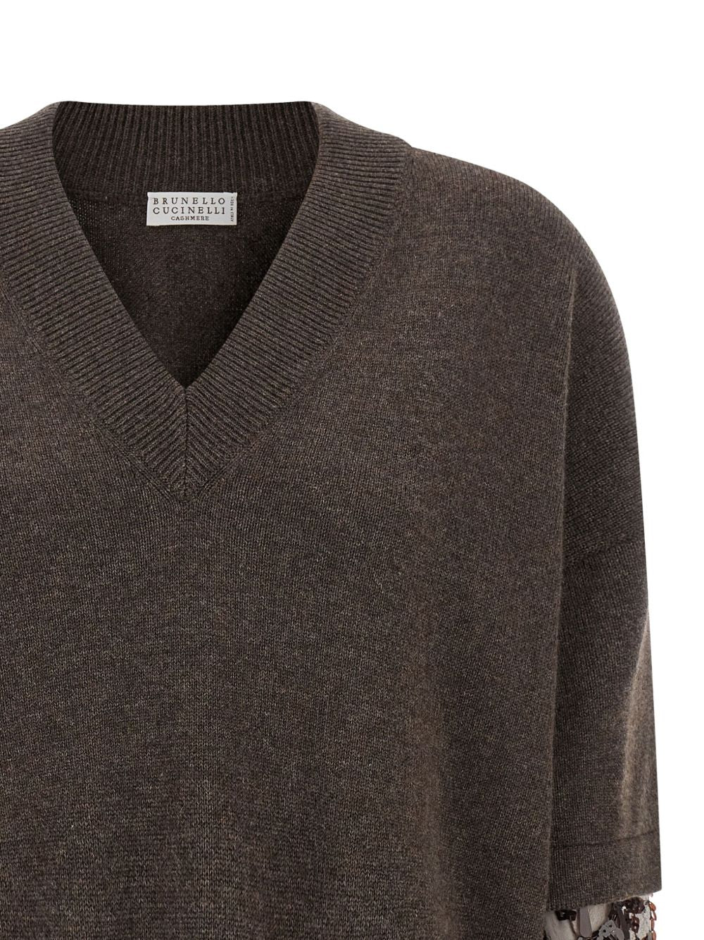 Brunello Cucinelli Cashmere V-necked Sweater - Brown