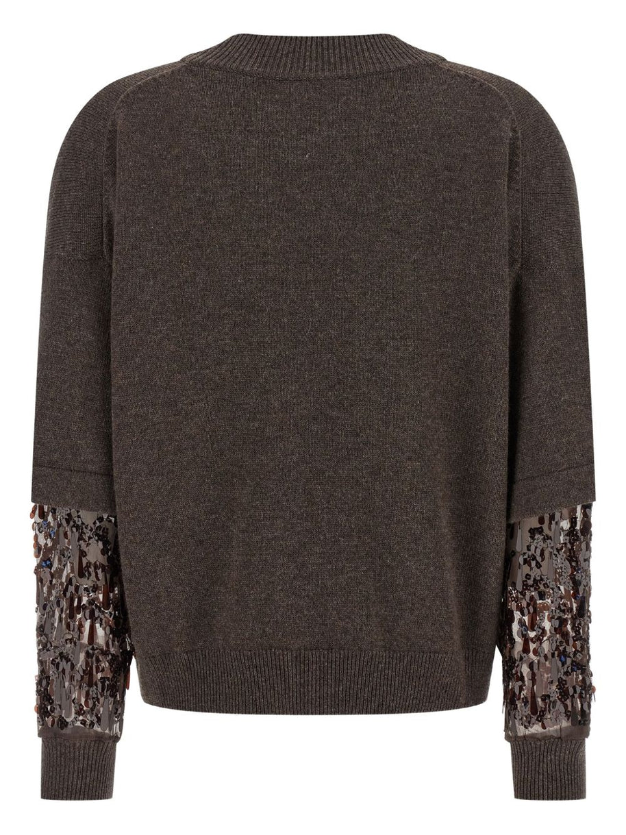 Brunello Cucinelli Cashmere V-necked Sweater - Brown