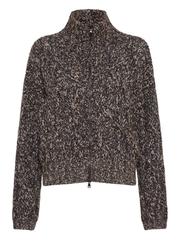 Brunello Cucinelli Wool Zipped Cardigan - Blue