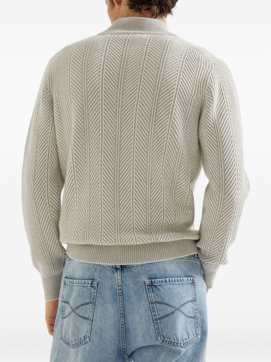 Brunello Cucinelli Cashmere Turtle Neck Jumper - White