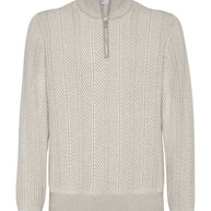 Brunello Cucinelli Cashmere Turtle Neck Jumper - White