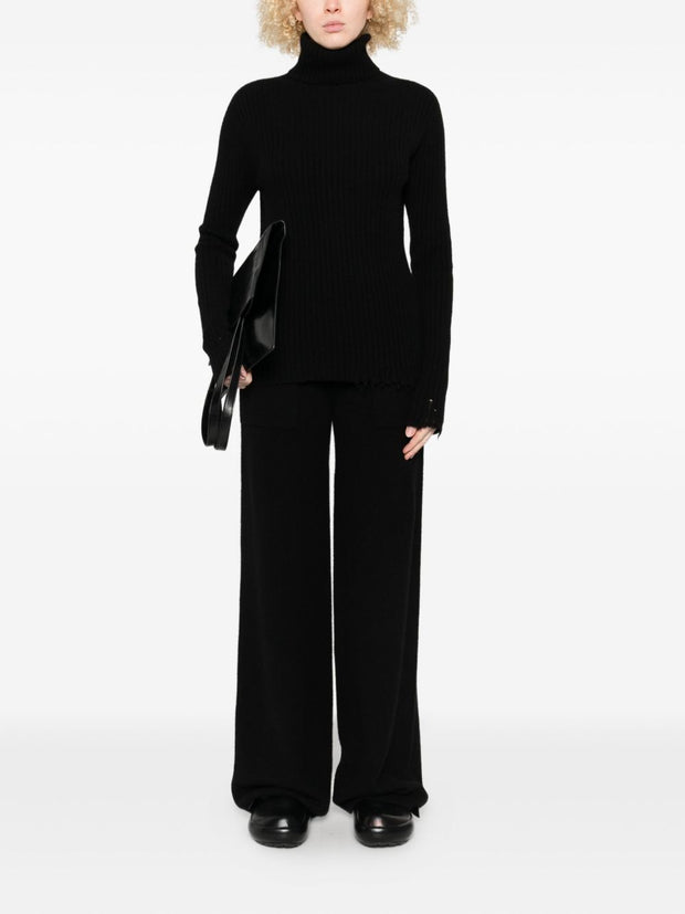 Uma Wang Cashmere Straight Leg Trousers - Black