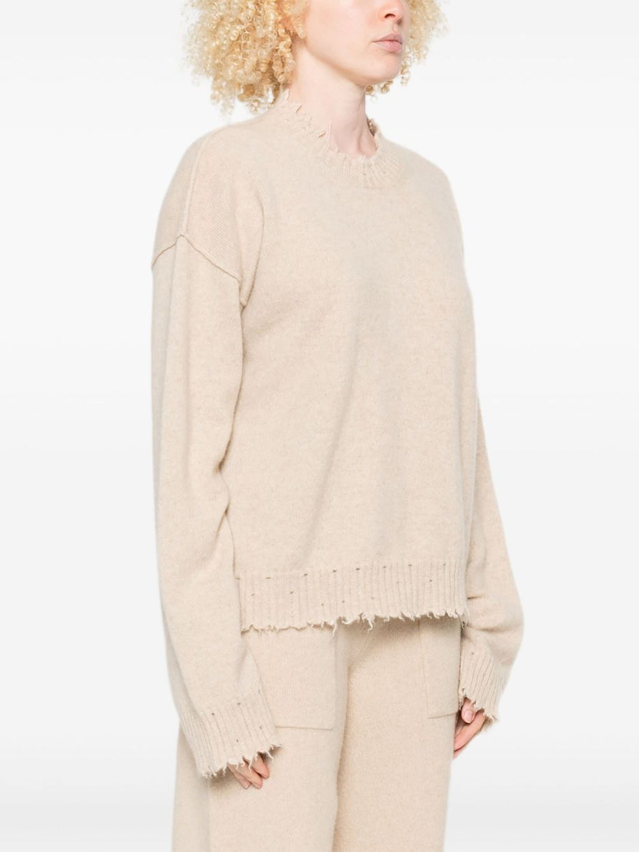 Uma Wang  Cashmere Crewneck Jumper  - Beige