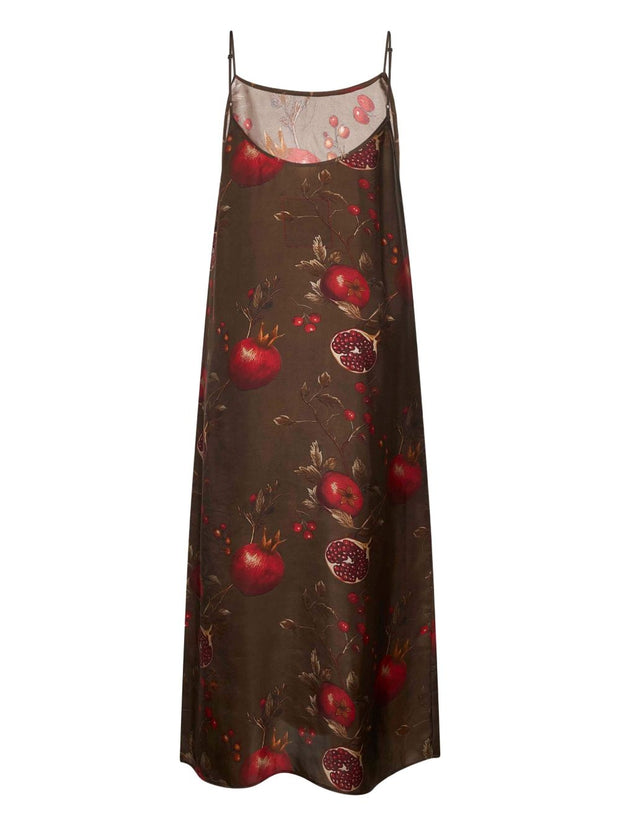 Uma Wang  Printed Long Dress - Brown