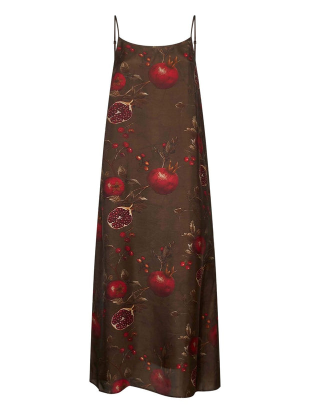 Uma Wang  Printed Long Dress - Brown