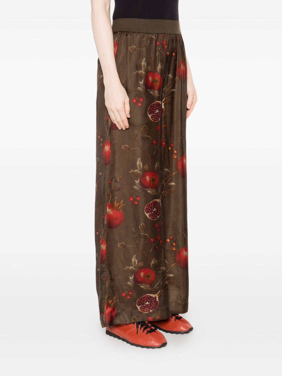 Uma Wang Printed Wide-leg Trousers - Brown