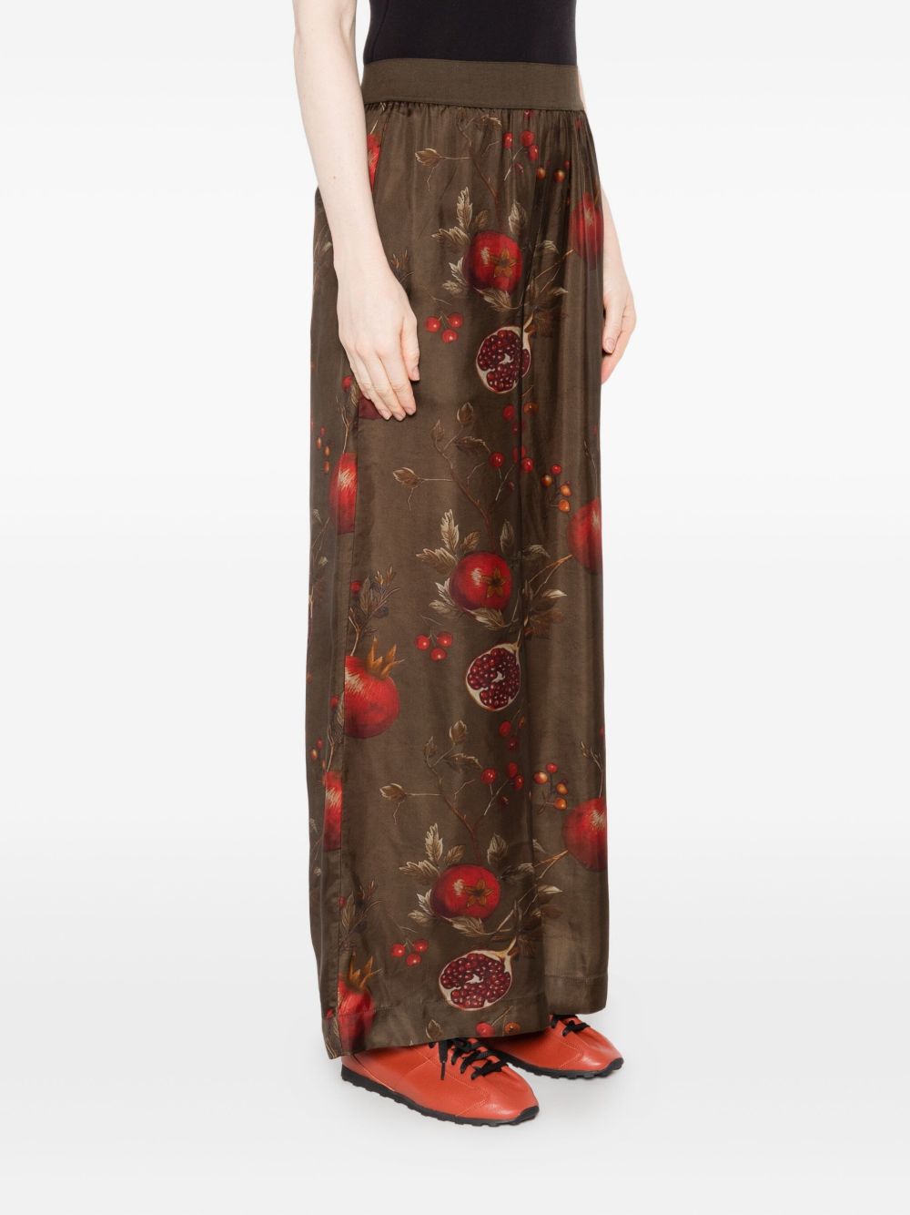 Uma Wang Printed Wide-leg Trousers - Brown