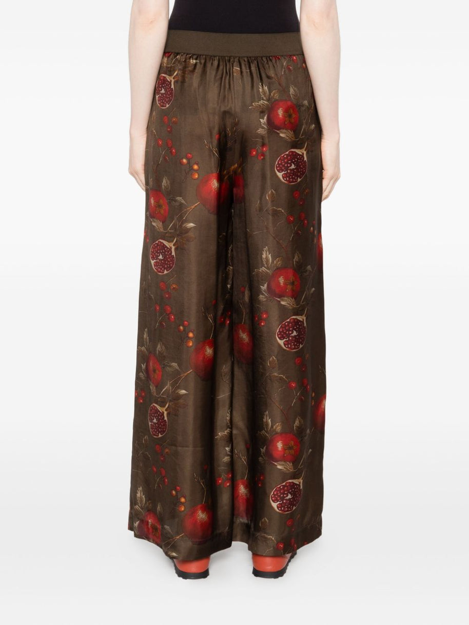 Uma Wang Printed Wide-leg Trousers - Brown