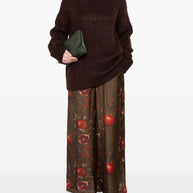 Uma Wang Printed Wide-leg Trousers - Brown
