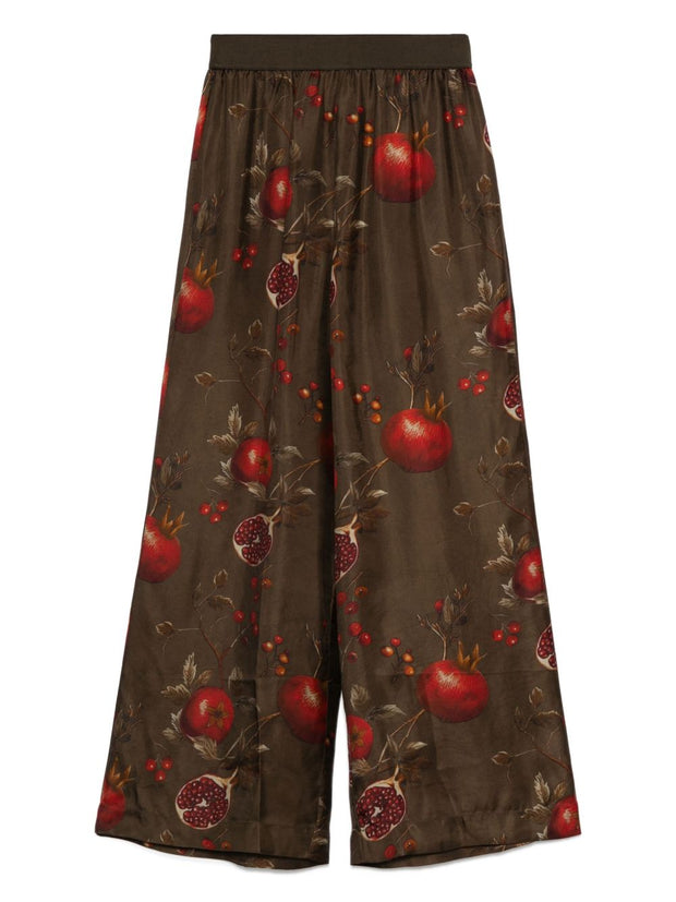 Uma Wang Printed Wide-leg Trousers - Brown