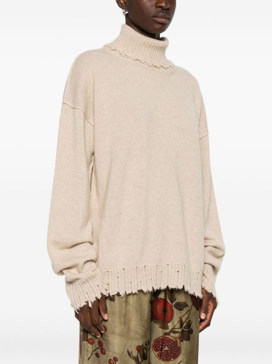 Uma Wang Cashmere Turtle-neck Jumper - Beige