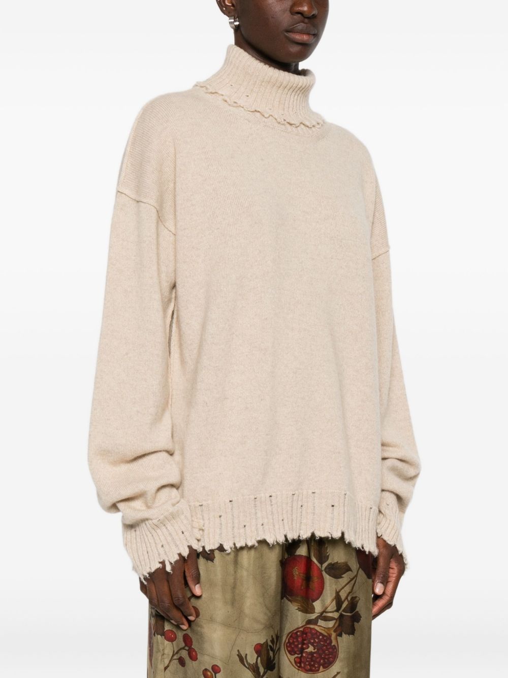 Uma Wang Cashmere Turtle-neck Jumper - Beige