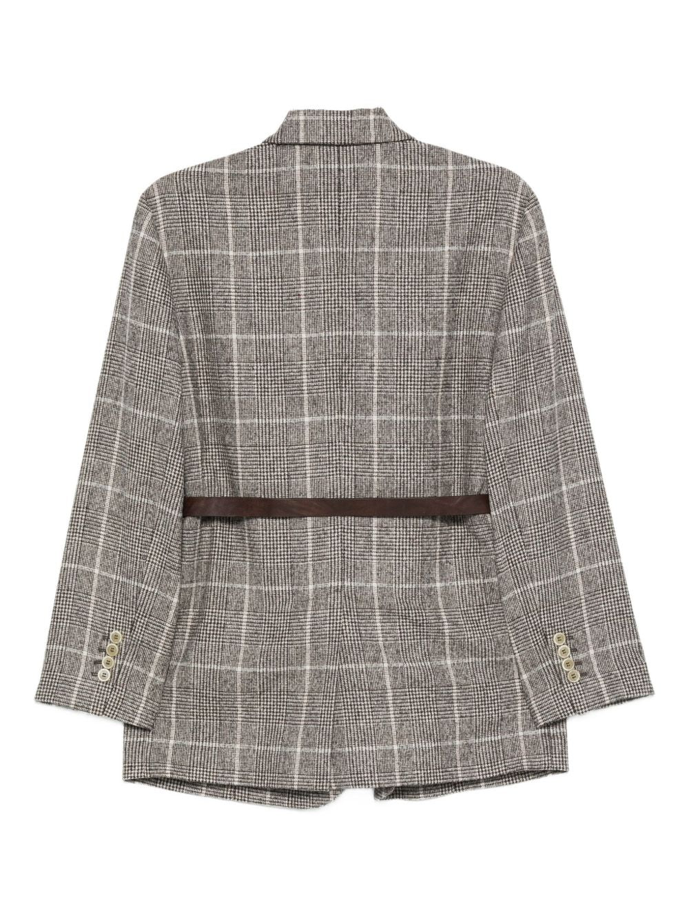 Brunello Cucinelli Check Belted Blazer