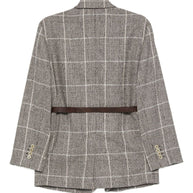 Brunello Cucinelli Check Belted Blazer