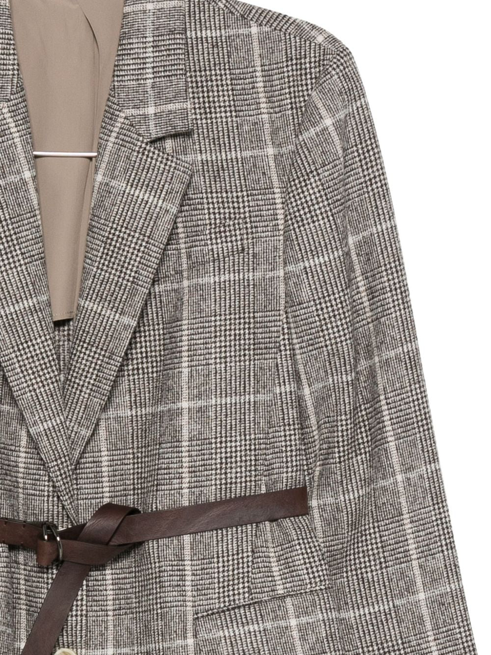 Brunello Cucinelli Check Belted Blazer