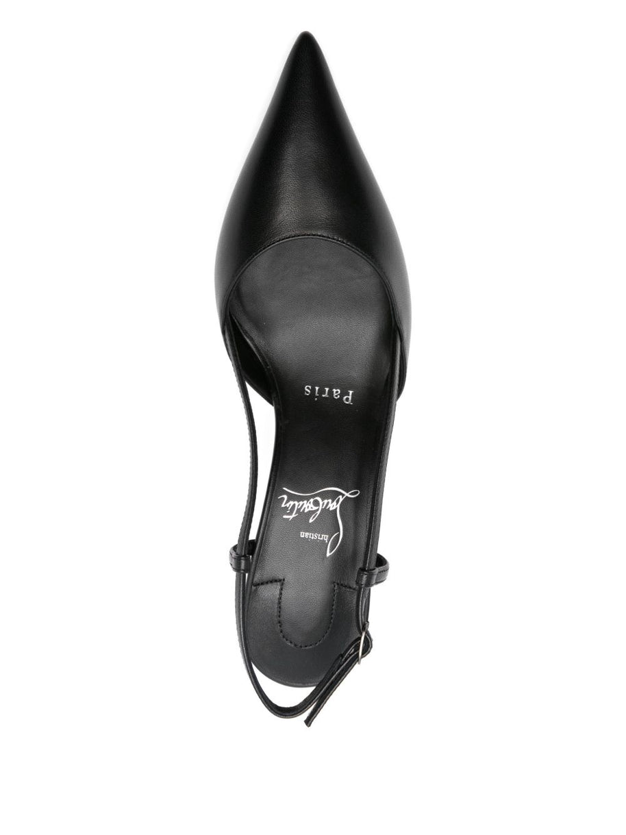 Christian Louboutin Miss Z Leather Slingback Pumps - Black