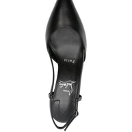 Christian Louboutin Miss Z Leather Slingback Pumps - Black