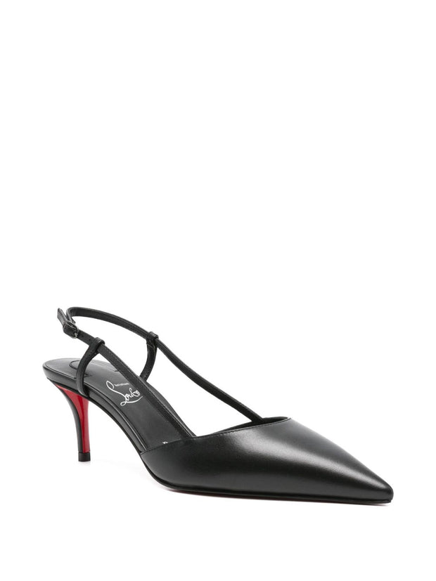 Christian Louboutin Miss Z Leather Slingback Pumps - Black