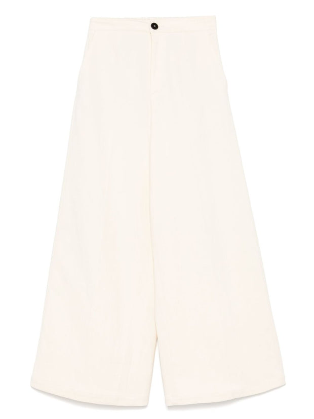 Forte Forte Cotton High-waisted Trousers - Beige