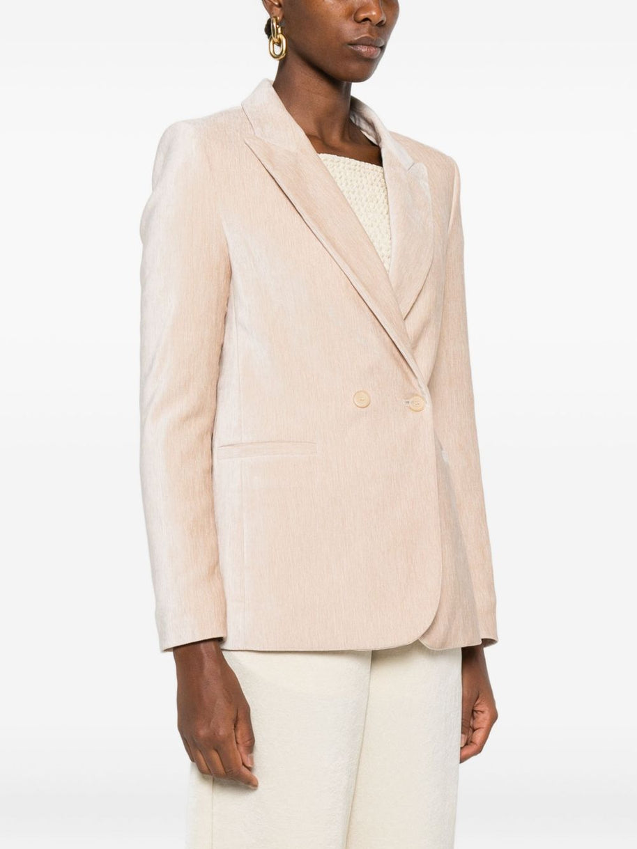Forte Forte Velvet Double-breasted Jacket - Beige