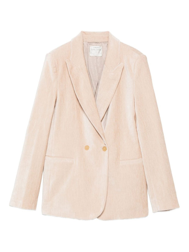 Forte Forte Velvet Double-breasted Jacket - Beige