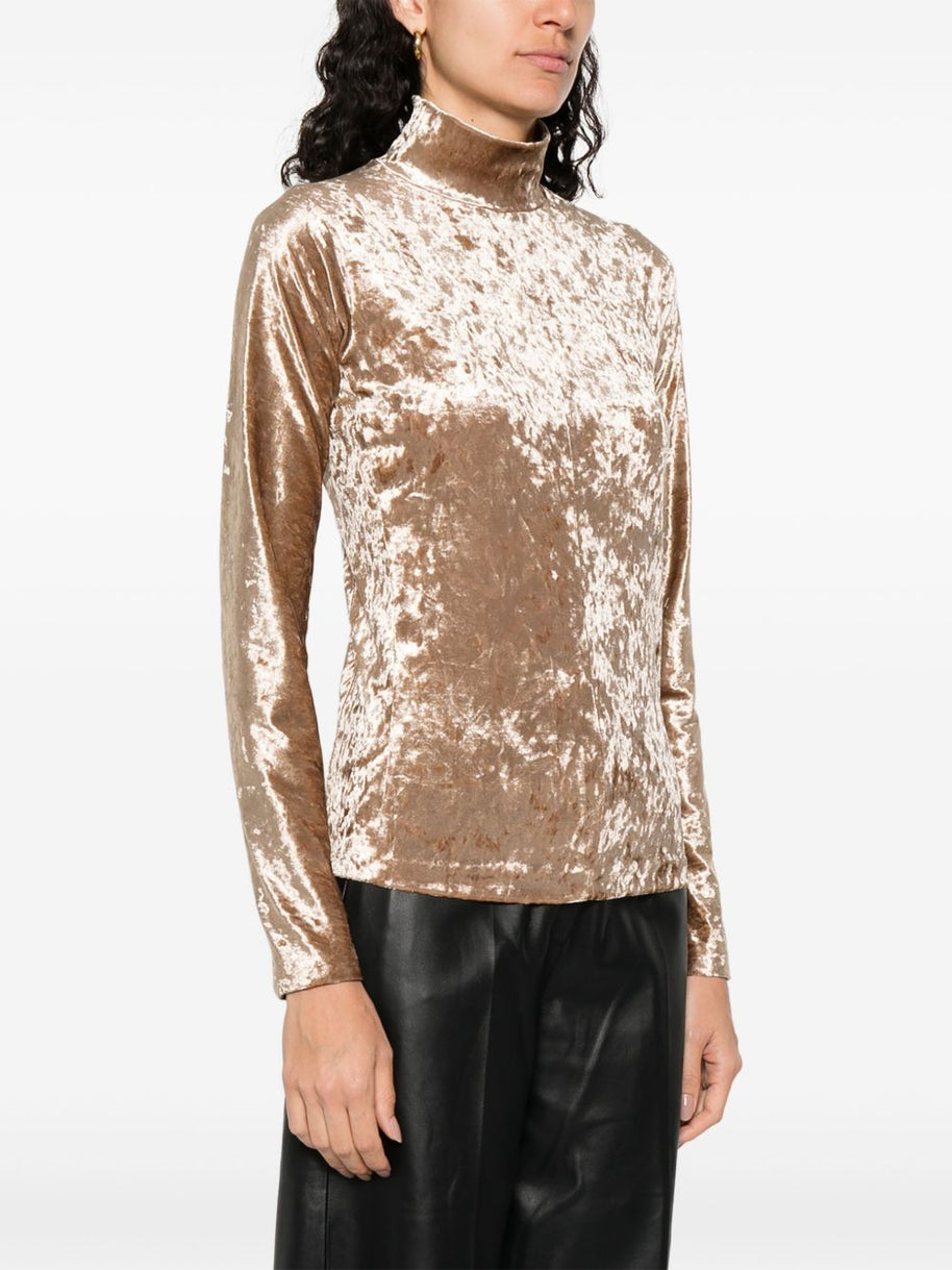 Forte Forte Velvet Turtle-neck Top - Beige