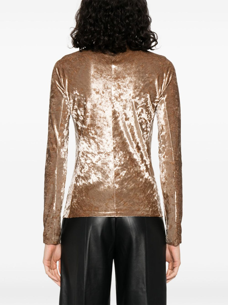 Forte Forte Velvet Turtle-neck Top - Beige