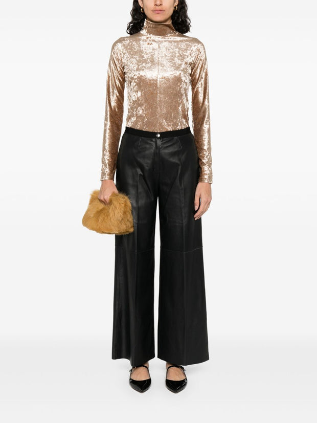 Forte Forte Velvet Turtle-neck Top - Beige