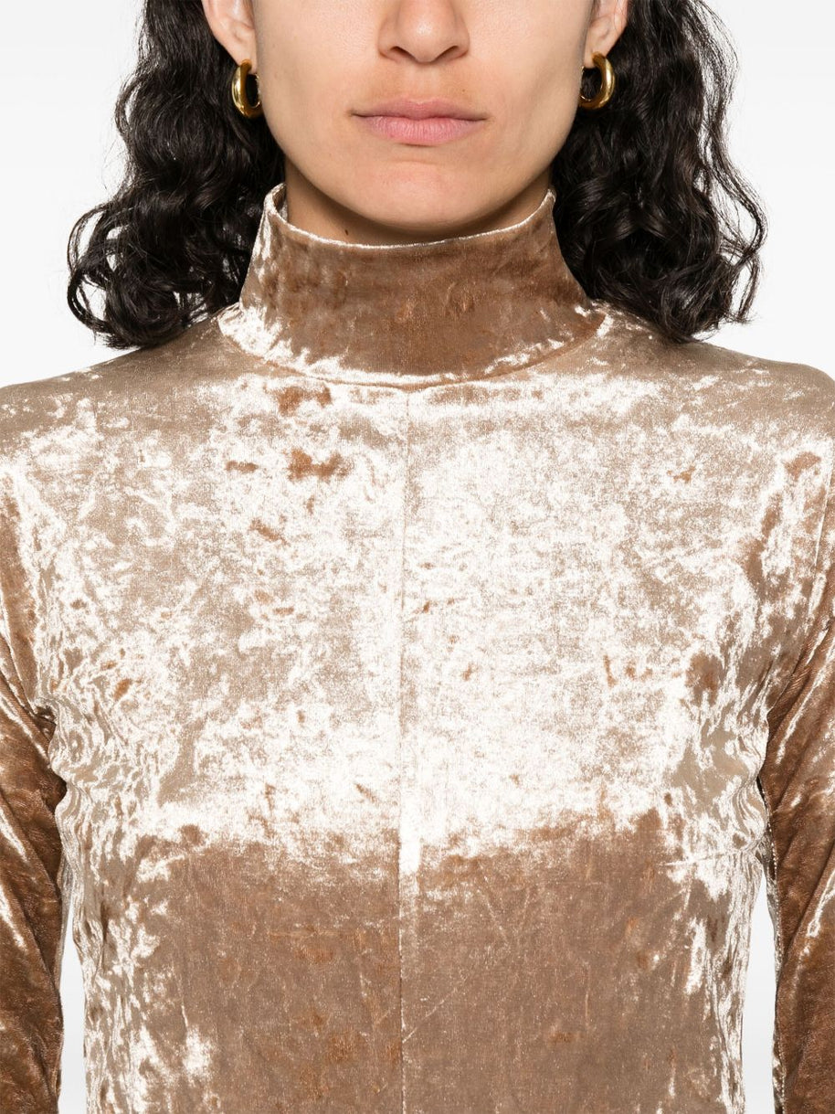 Forte Forte Velvet Turtle-neck Top - Beige
