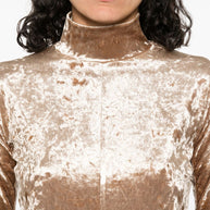 Forte Forte Velvet Turtle-neck Top - Beige