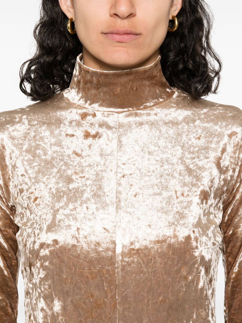 Forte Forte Velvet Turtle-neck Top - Beige