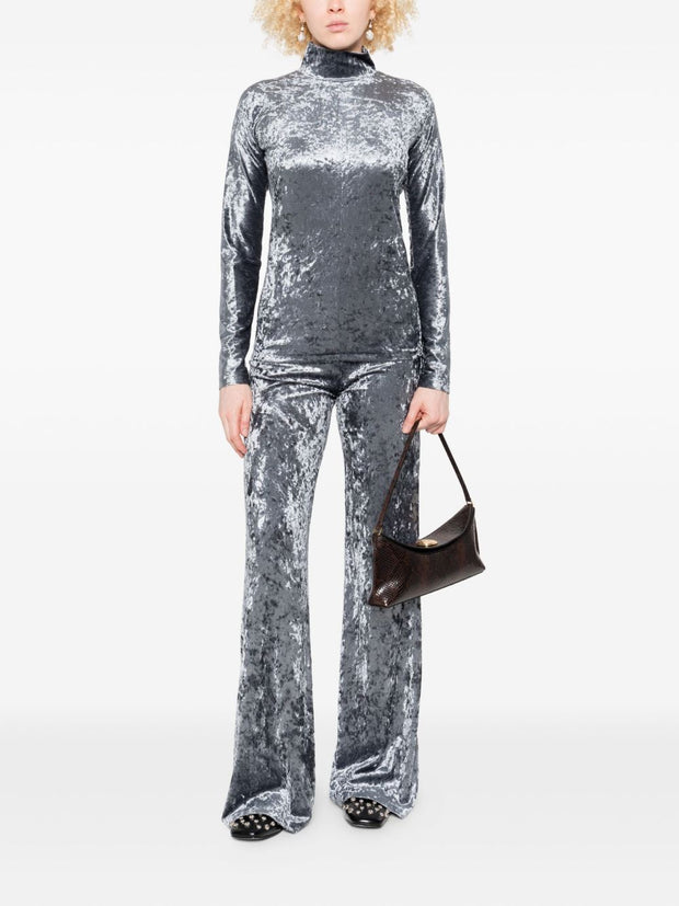 Forte Forte Velvet Turtle-neck Top - Grey
