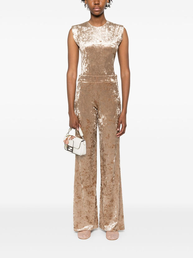 Forte Forte Velvet High-waisted Trousers - Beige