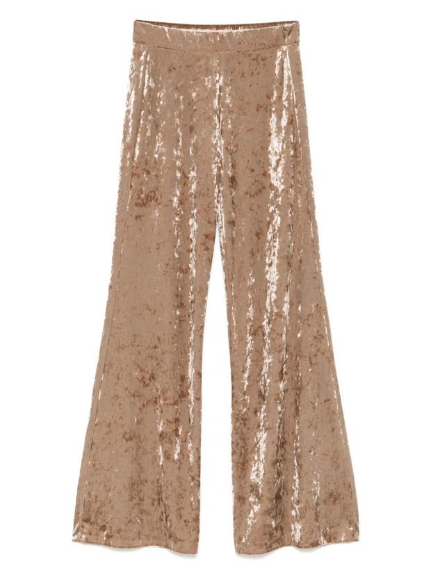 Forte Forte Velvet High-waisted Trousers Beige