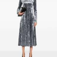 Forte Forte Velvet Long Dress - Grey
