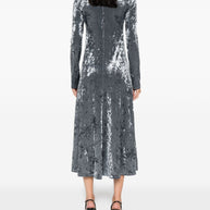 Forte Forte Velvet Long Dress - Grey