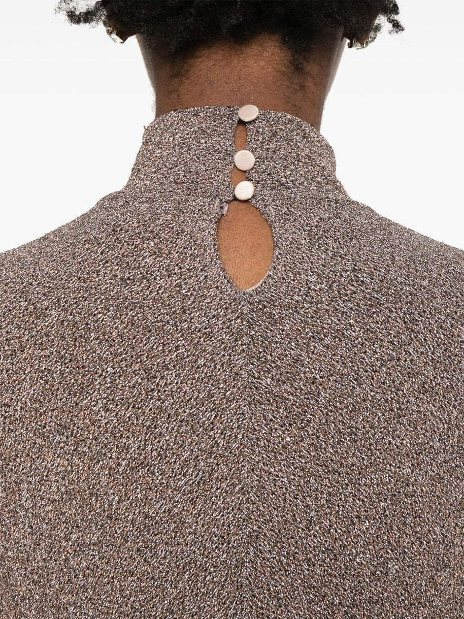 Forte Forte  Lurex Turtle-neck Sweater - Powder