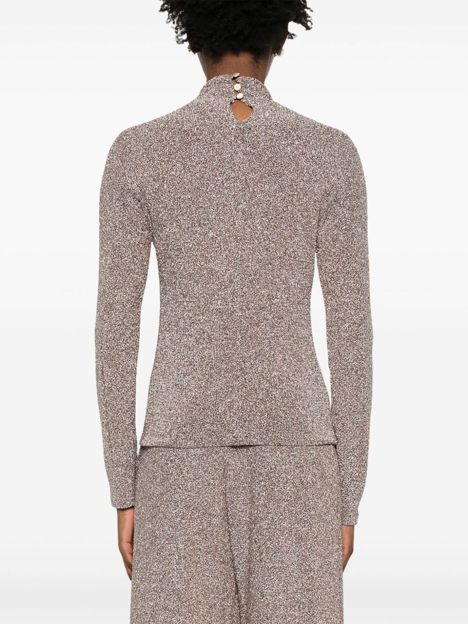 Forte Forte  Lurex Turtle-neck Sweater - Powder