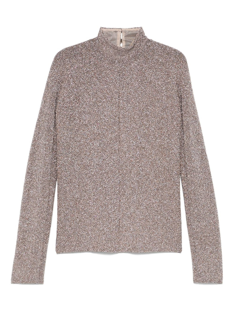 Forte Forte  Lurex Turtle-neck Sweater - Powder