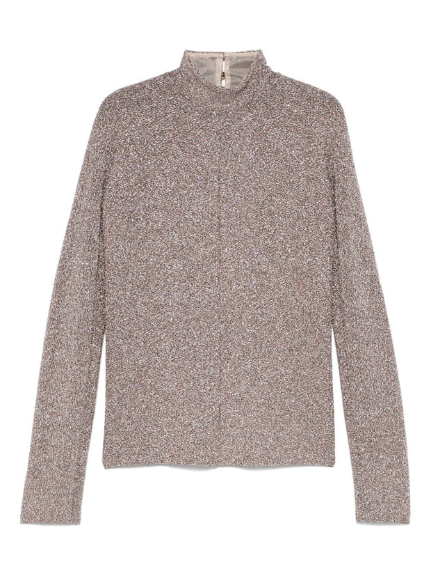 Forte Forte  Lurex Turtle-neck Sweater - Powder