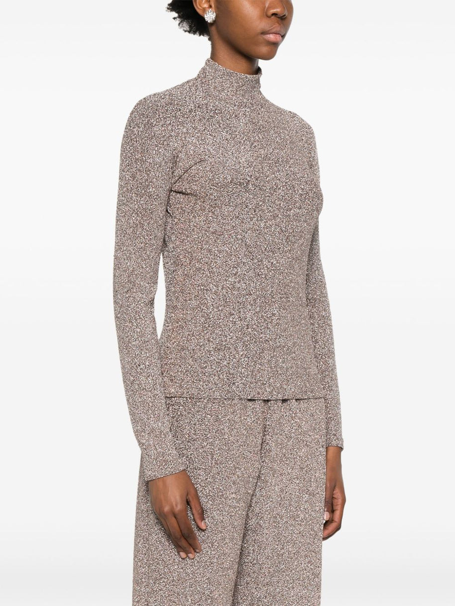 Forte Forte  Lurex Turtle-neck Sweater - Powder