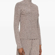 Forte Forte  Lurex Turtle-neck Sweater - Powder
