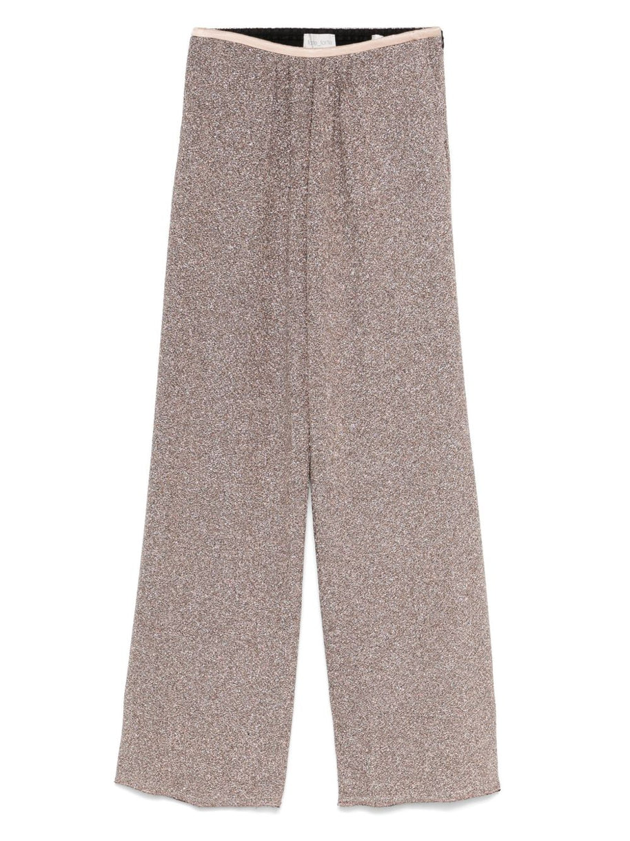 Forte Forte Lurex Wide-leg Trousers - Powder