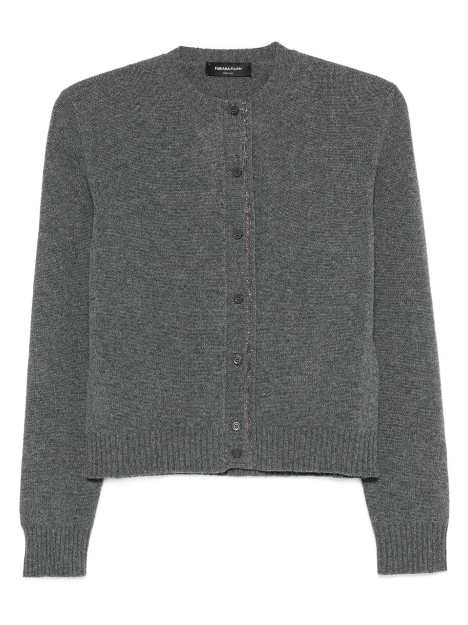 Fabiana Filippi Wool Blend Cardigan - Grey