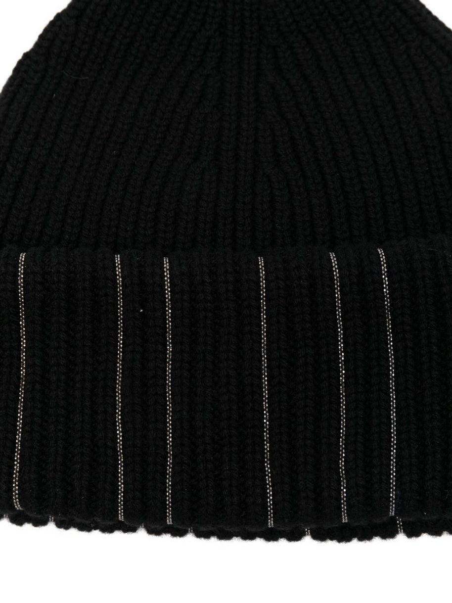 Fabiana Filippi Wool Beanie Hat - Black