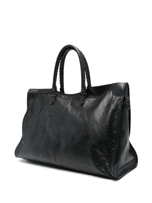 Balenciaga City Travel Leather Tote Bag - Black