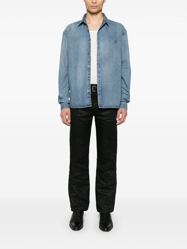 Saint Laurent Cassandre Denim Shirt - Clear Blue